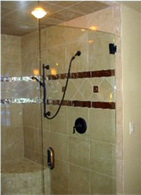 Porcelain bullnose tile in shower